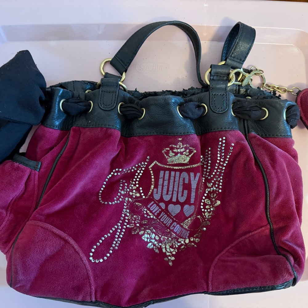 SOLD Authentic Vintage Y2K Juicy Couture Velour Rhinestone Bag